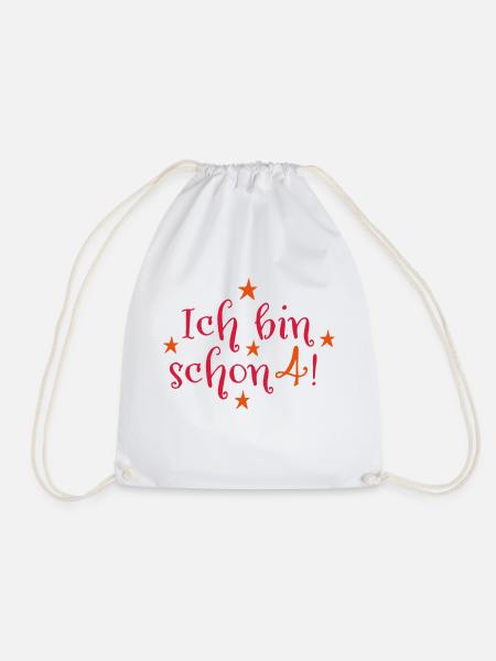 4. Geburtstag - Turnbeutel - Weiß
