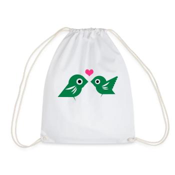Lovebirds - Drawstring Bag - white - Front