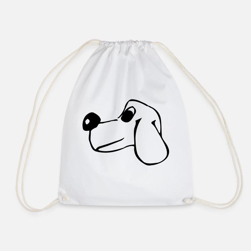 dog - Drawstring Bag - white