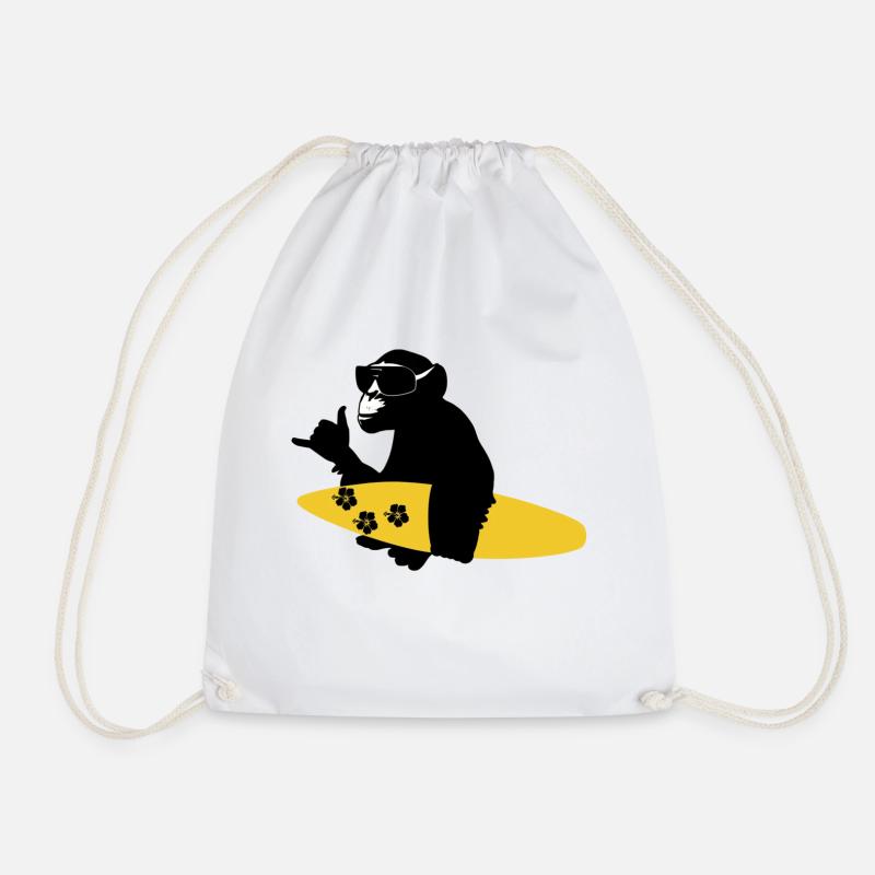 surfing monkey - Turnbeutel - Weiß