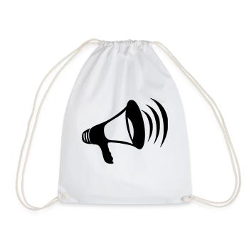 megaphone - Drawstring Bag - white - Front