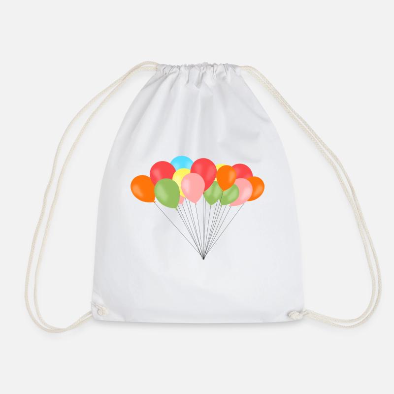 colorful ballons - Drawstring Bag - white