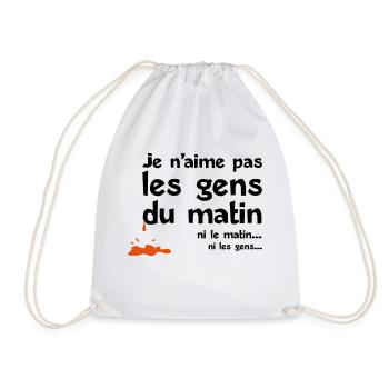 aime pas les gens matin - Sac de sport léger - blanc - Devant