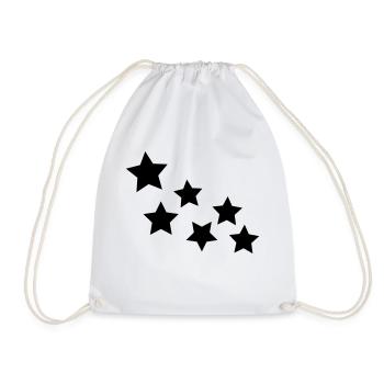 star - Drawstring Bag - white - Front