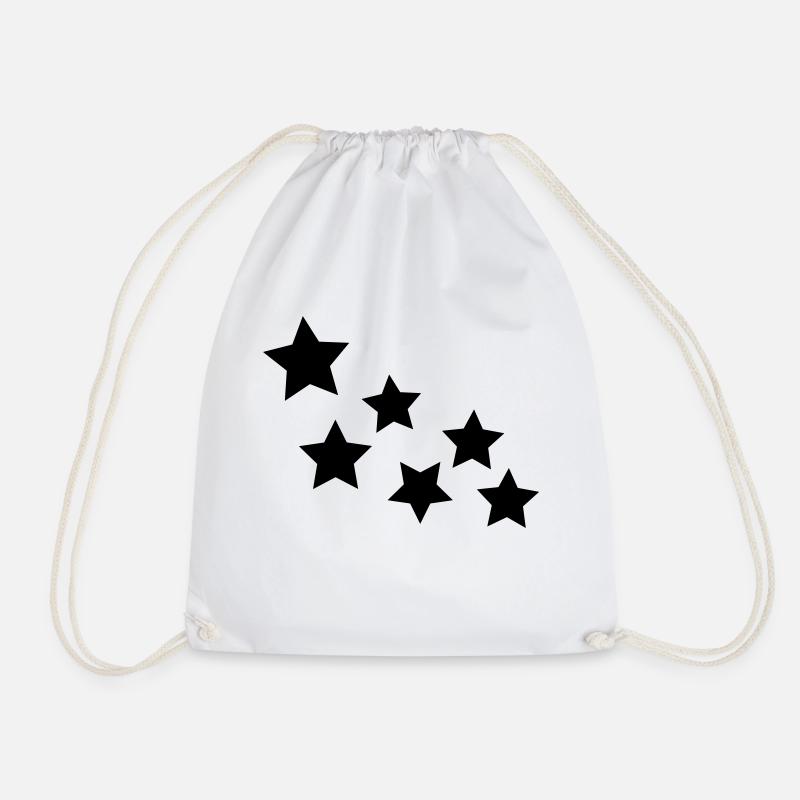 star - Drawstring Bag - white