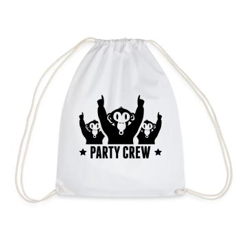 party_crew_affen_g1 - Drawstring Bag - white - Front