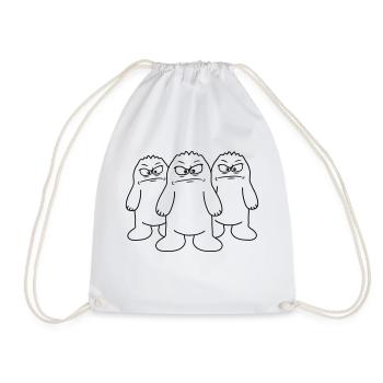 Angry Yetis - Drawstring Bag - white - Front