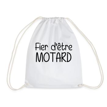Motard / Moto / Biker / Moto-cross / Motarde - Drawstring Bag - white - Front