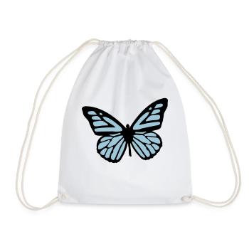 butterfly - Drawstring Bag - white - Front