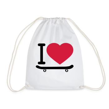 I love herz liebe brett skater skateboard fahren s - Turnbeutel - Weiß - Vorne