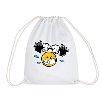 Smiley Weightlifting - Sac de sport léger - blanc - Devant