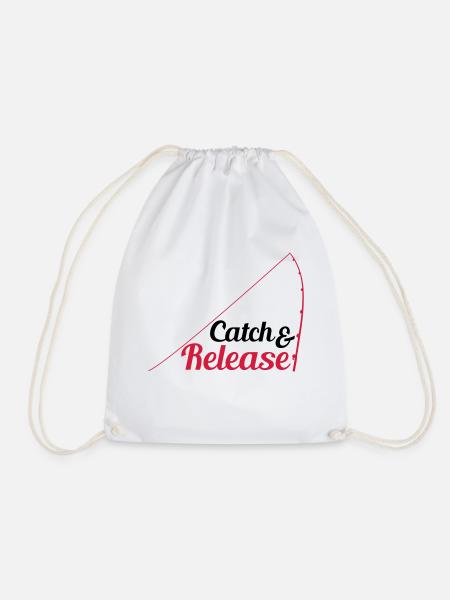 zurueck werfen freilassen catch and release angler - Turnbeutel - Weiß