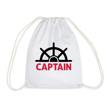 captain - Drawstring Bag - white - Front
