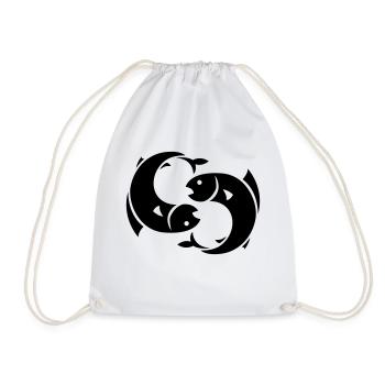 fish - Drawstring Bag - white - Front