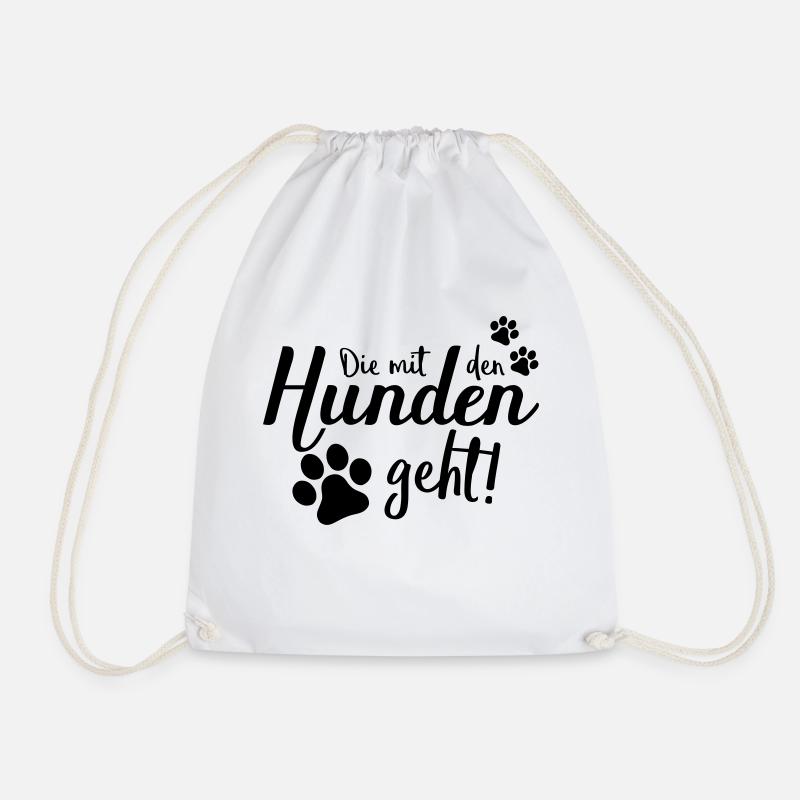 die mit den hunden geht design - Turnbeutel - Weiß