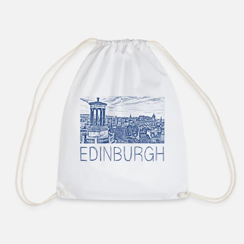 Dessin à la plume Edimbourg - Sac de sport léger - blanc