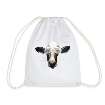 Kanye Kow Shutter Shade Cow mit Retro-Brille - Turnbeutel - Weiß - Vorne