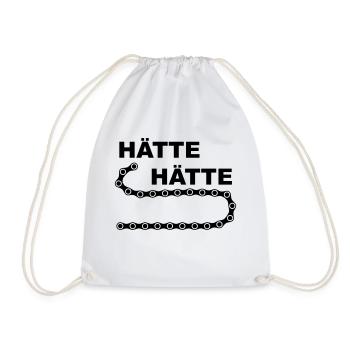 Hätte hätte Fahrradkette (D00109) - Turnbeutel - Weiß - Vorne
