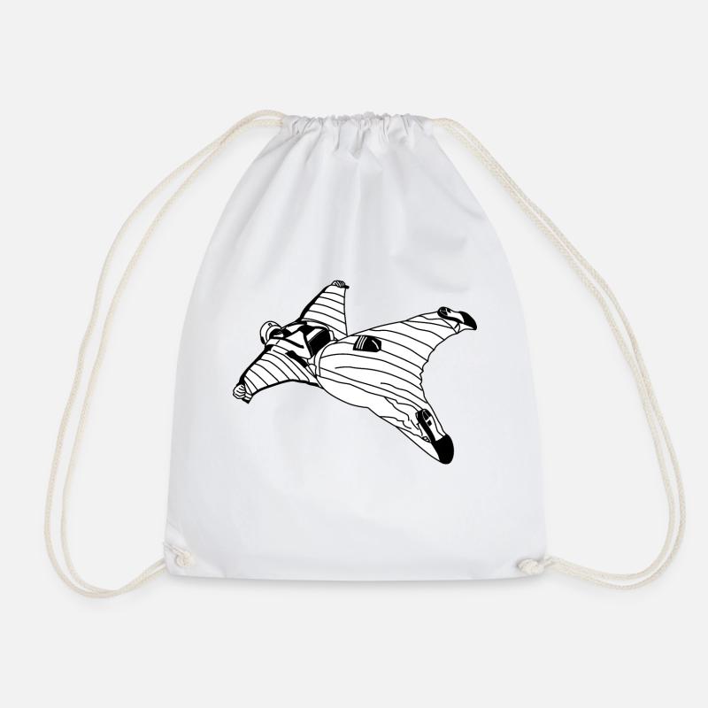 Wingsuit Flying Base Jumping - Drawstring Bag - white