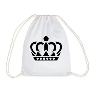 Crown - Drawstring Bag - white - Front