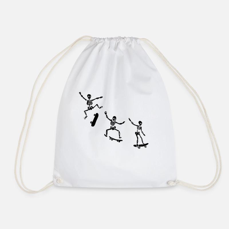 SKELETONS SKATERS - Drawstring Bag - white
