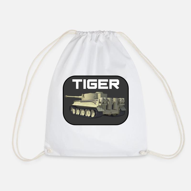 tiger - Drawstring Bag - white