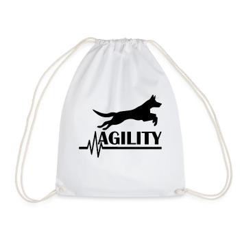 Dog dog agility - Drawstring Bag - white - Front