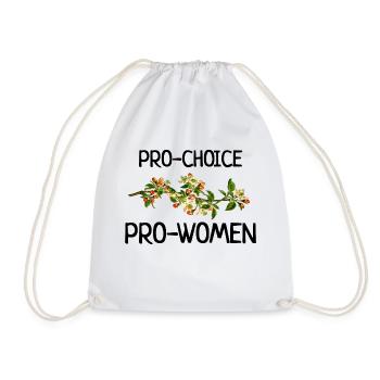 pro-choice pro-women feminist abortion rights - Drawstring Bag - white - Front