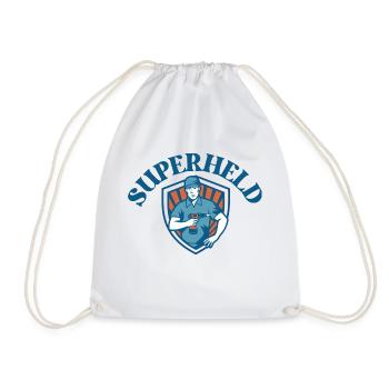 SUPERHELD - Turnbeutel - Weiß - Vorne