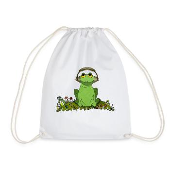 Frosch - Turnbeutel - Weiß - Vorne