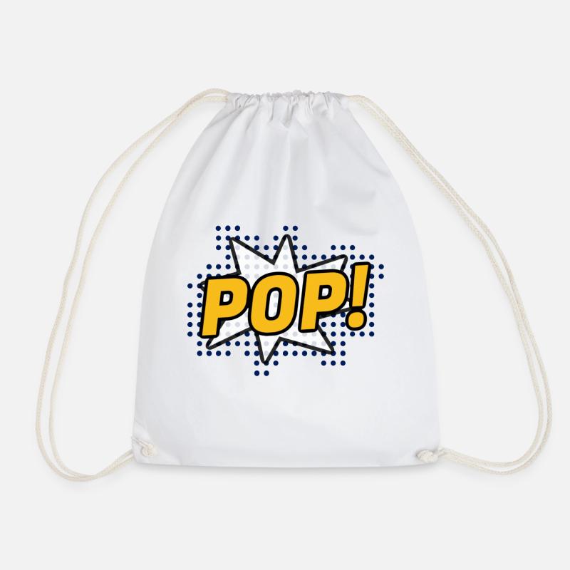 Polka dot Pop art - Drawstring Bag - white