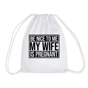 my wife is pregnant - Turnbeutel - Weiß - Vorne