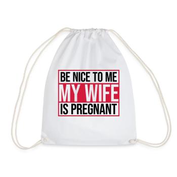 my wife is pregnant - Turnbeutel - Weiß - Vorne