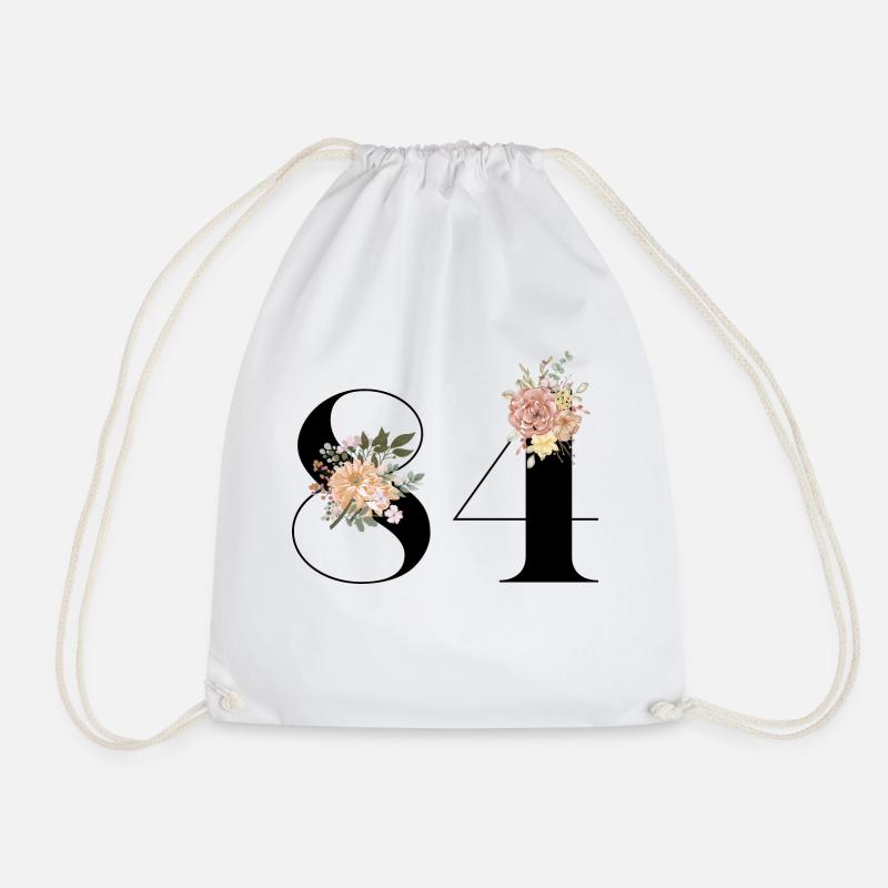 84e anniversaire fleuris (Cadeau de 84 ans) - Sac de sport léger - blanc
