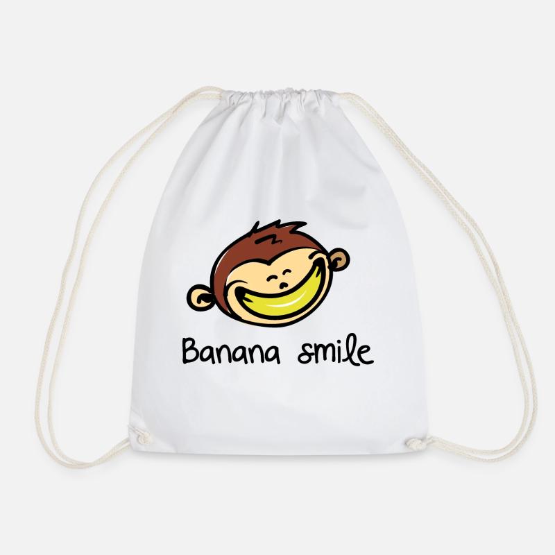 banana smile version I - Drawstring Bag - white