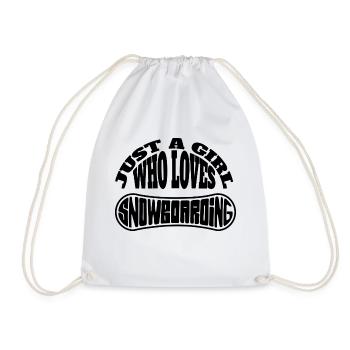 Snowboard Girl Winter Sports Snowboarder Woman - Drawstring Bag - white - Front