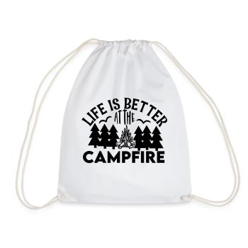 La vie est meilleure au feu de camp - Sac de sport léger - blanc - Devant