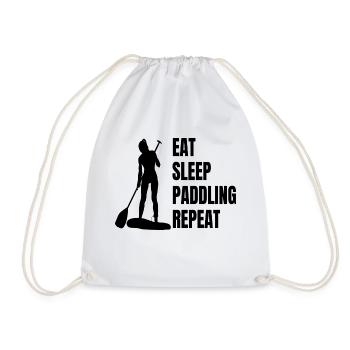 Stand-Up Paddling Stand Up Paddling Stand-Up Paddler Surfing - Drawstring Bag - white - Front