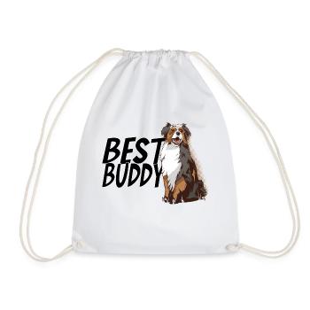 Australian Shepherd Aussie Geschenk Best Buddy - Turnbeutel - Weiß - Vorne