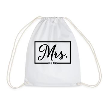 Mme Est. 2023 Fiançailles Mariage Douche nuptiale - Sac de sport léger - blanc - Devant