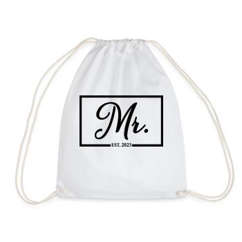 Mr. Est. 2023 Fiançailles pour la fête de mariage du marié - Sac de sport léger - blanc - Devant