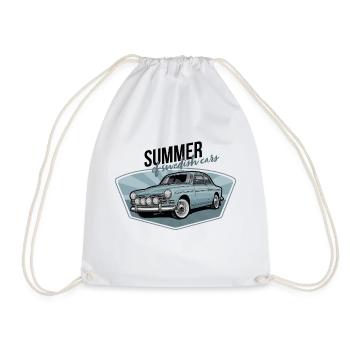 Voiture classique suédoise // Illustration - Sac de sport léger - blanc - Devant