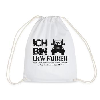 Ich bin Lkw Fahrer lustiger Spruch für LKW-Fahrer - Turnbeutel - Weiß - Vorne