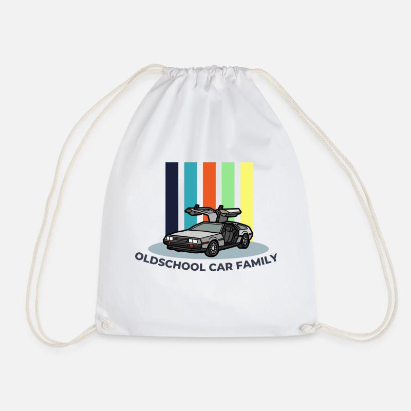 Conception colorée de t-shirt de voiture classique - Sac de sport léger - blanc