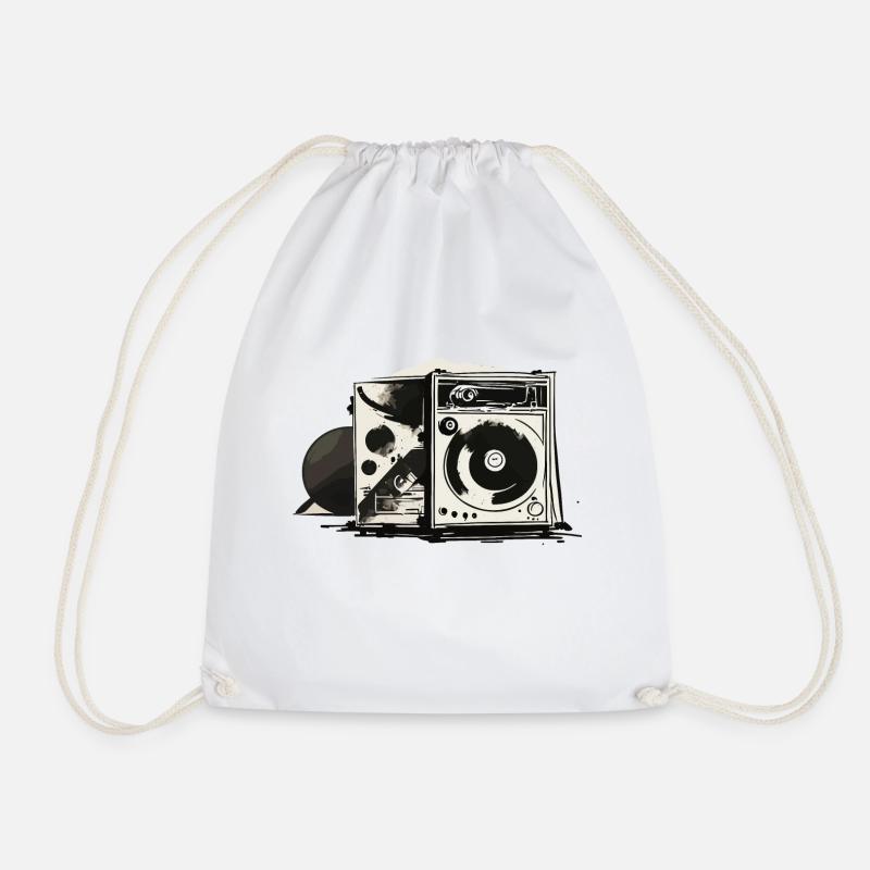 Yard sale speakers - Drawstring Bag - white