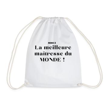 Merci à la meilleure maîtresse du monde ! - Cadeau - Sac de sport léger - blanc - Devant