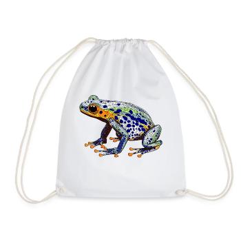 Poison dart frog with a beautiful warning color as an amphibian - Drawstring Bag - white - Front