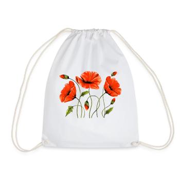 Flowers - Drawstring Bag - white - Front