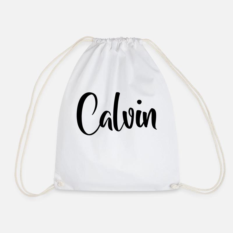 Name - Calvin - Turnbeutel - Weiß