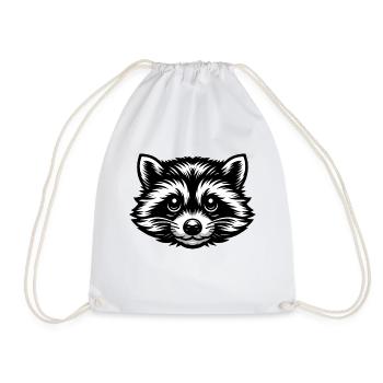 Raton laveur - Sac de sport léger - blanc - Devant